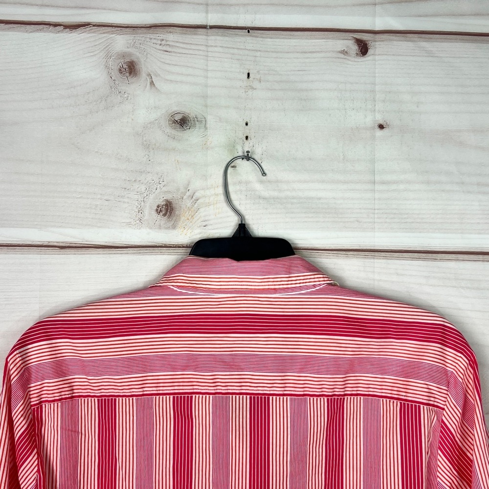 Jones New York Top Womens 3X Pink Stripe Shirt Cotton Button Up Pockets Collar - Picture 8 of 9